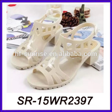 Sandales pvc à talons hauts nus chaussure en jelly chaussure pvc